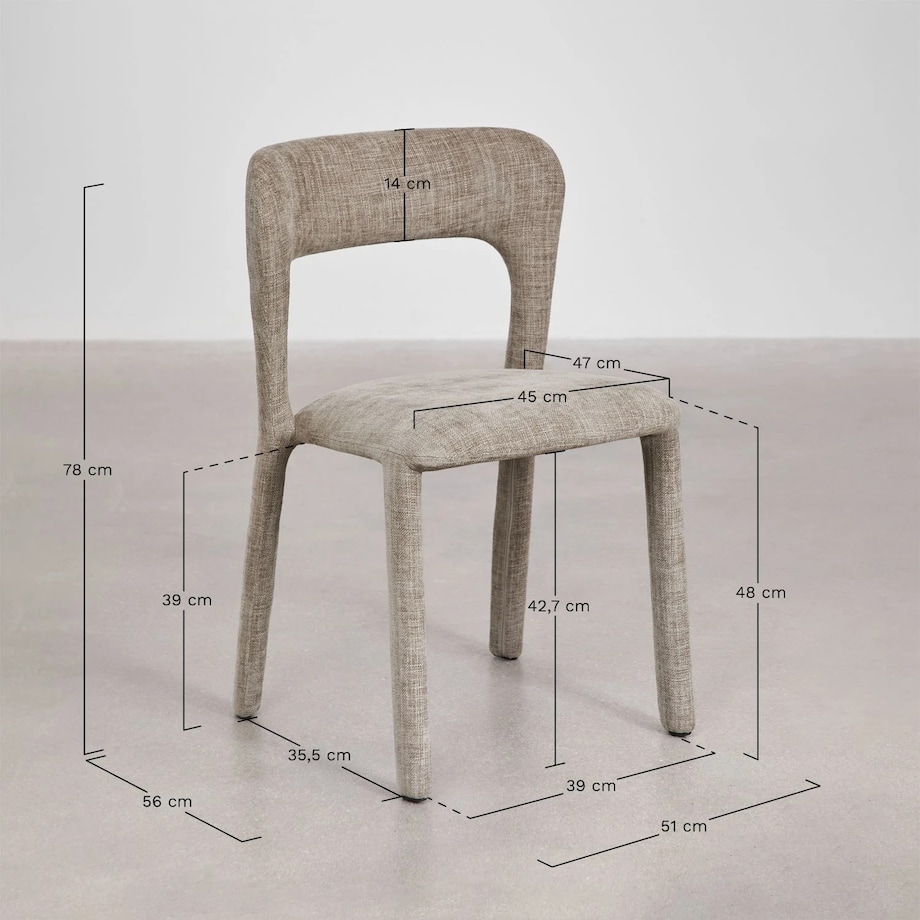 Krzesło do jadalni tapicerowane Brussels kremowe