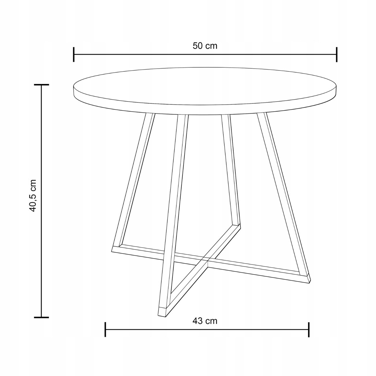 Stolik Kawowy Okrągły Do Salonu Sypialni ARTISAN Industrial Loft VERSO 50cm