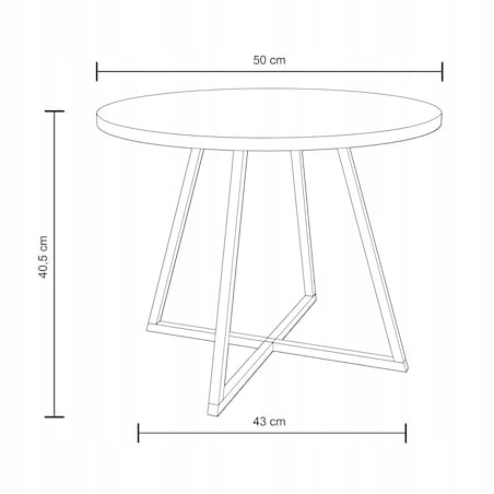 Stolik Kawowy Okrągły Do Salonu Sypialni ARTISAN Industrial Loft VERSO 50cm