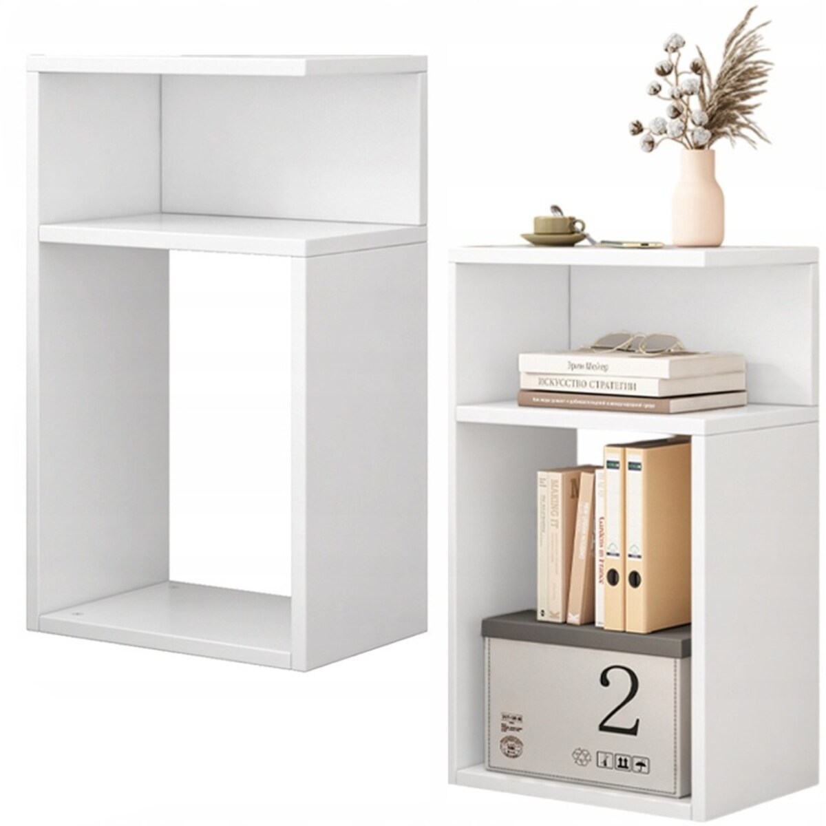 Szafka nocna biała do sypialni stolik loft salonu nowoczesna 50 cm