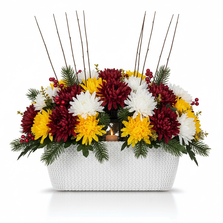 Donica Na Cmentarz Skrzynka Korytko Doniczka Na Wszystkich Świętych 29,7 Cm Biała