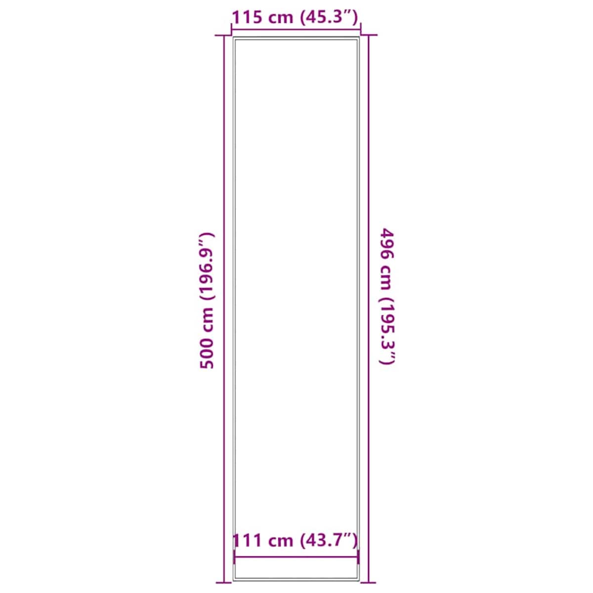 vidaXL Wycieraczka Antracytowa 115x500 cm