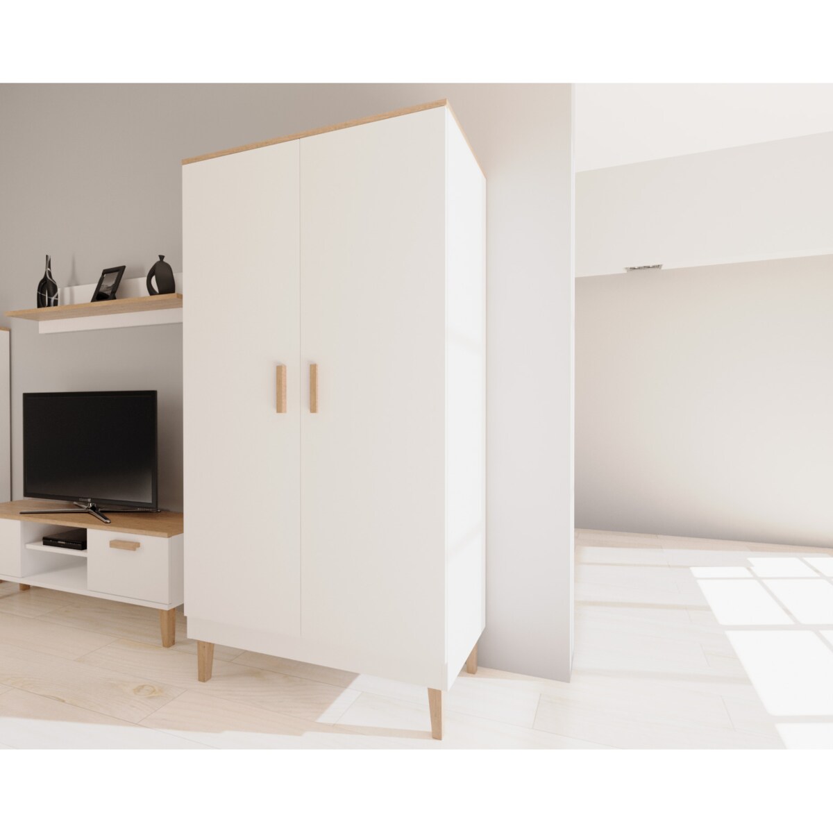 Szafa Denver biały & hikora