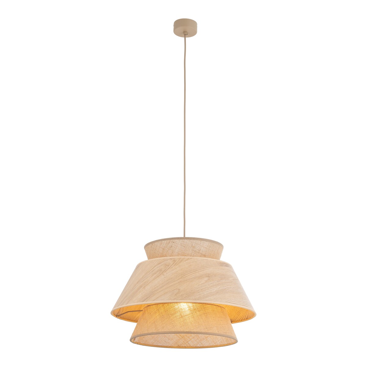 Lampa Wisząca Tk Lighting Kalum Len Fornir 1Xe27 Skandynawski, Boho, Japandi