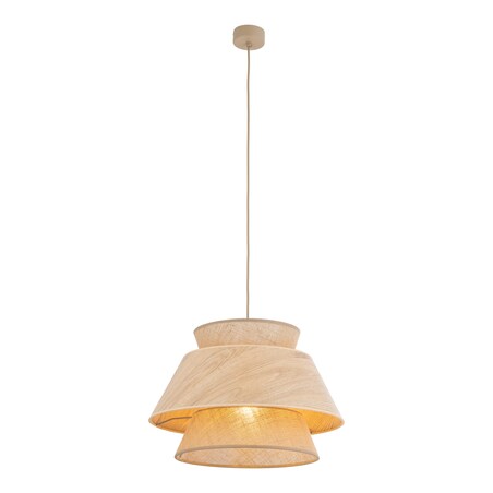 Lampa Wisząca Tk Lighting Kalum Len Fornir 1Xe27 Skandynawski, Boho, Japandi