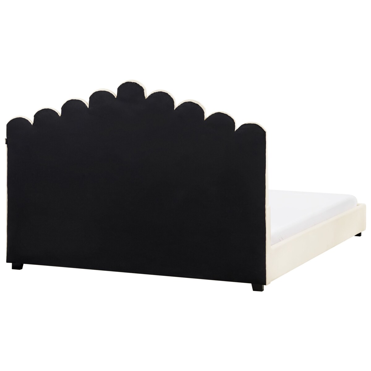 Łóżko Welur VINCENNES 180 x 200 cm Złamana biel