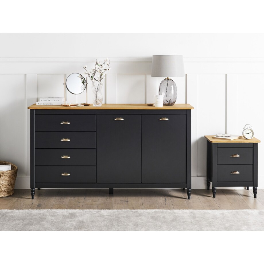 Szafka dwudrzwiowa czarna SHILLINGTON