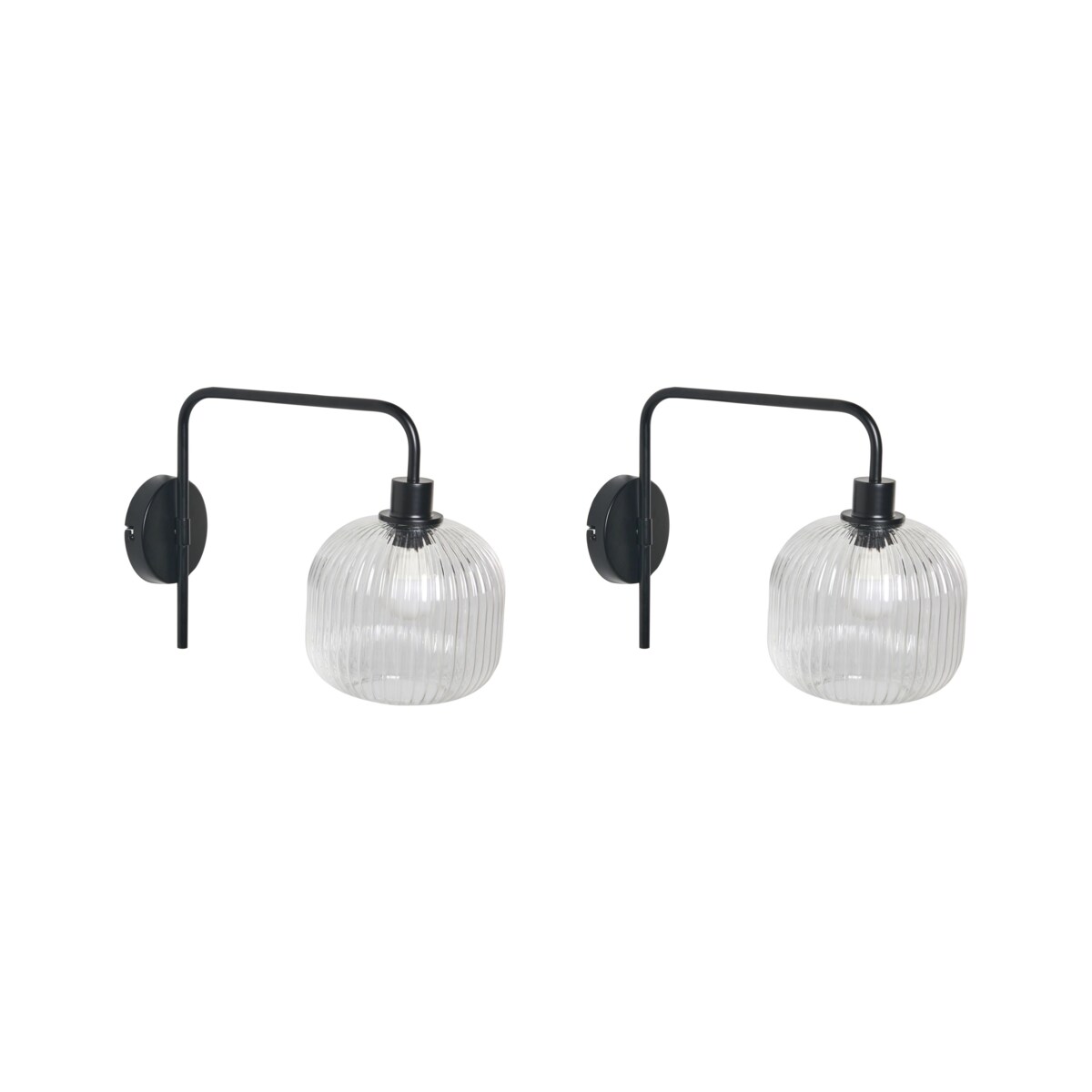 Zestaw 2 lamp ściennych COMAPALA Metal Czarny