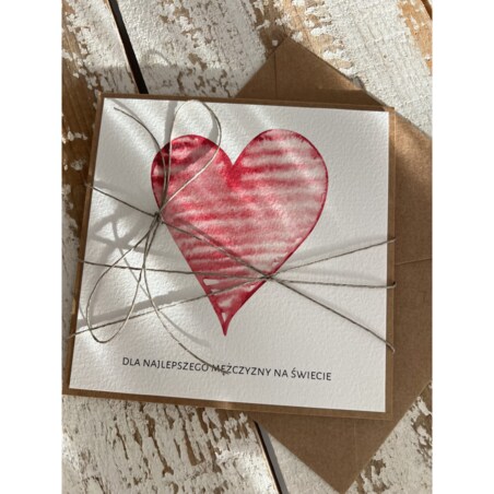 Wyjątkowa ręcznie robiona kartka na walentynki - walentynka z sercem