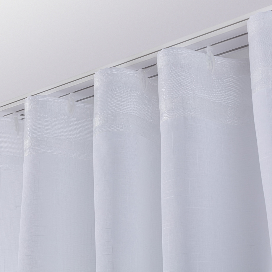 Firana na taśmie wave 300x245 prześwitujący biały