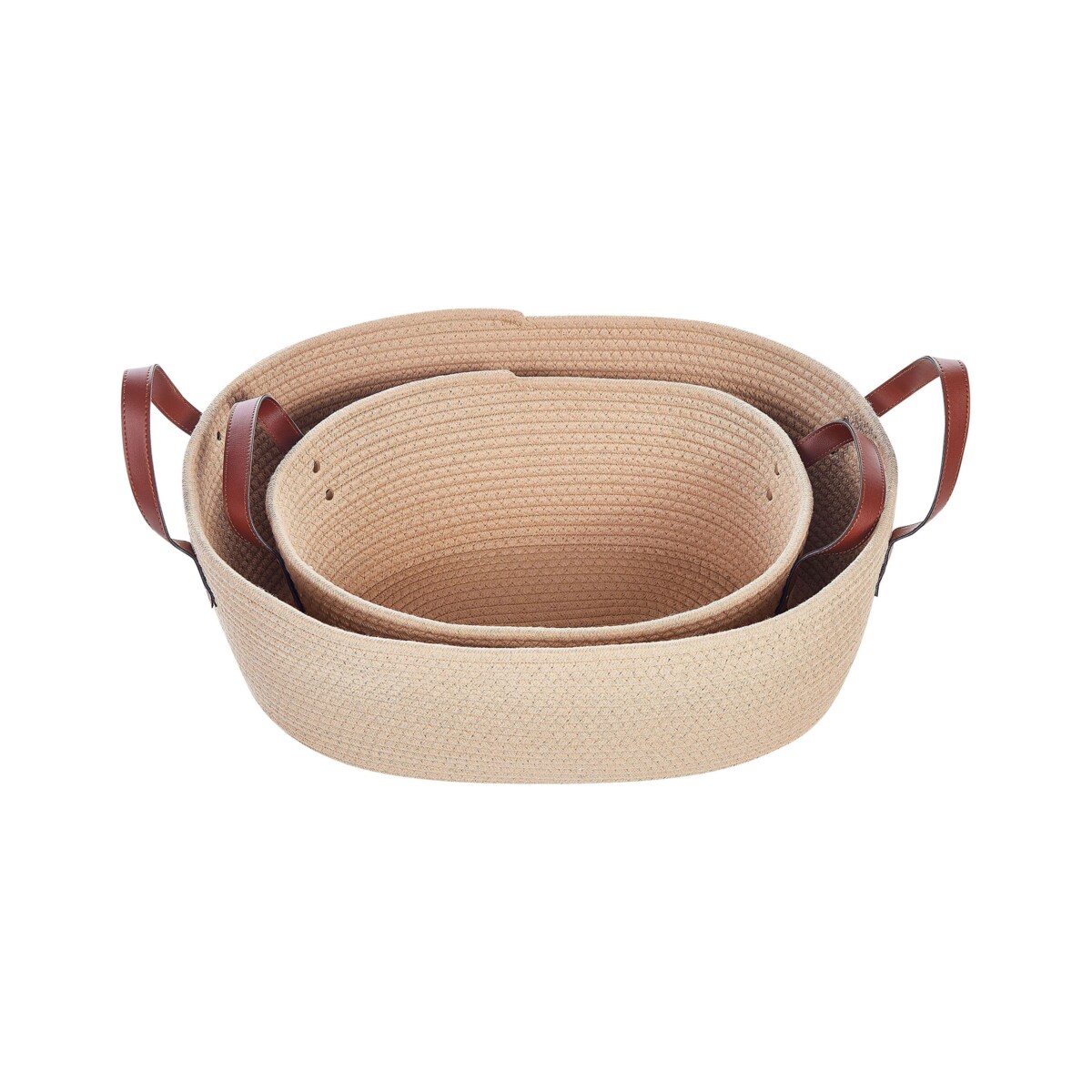 Zestaw 2 koszy bawełnianych beżowy GISSAR