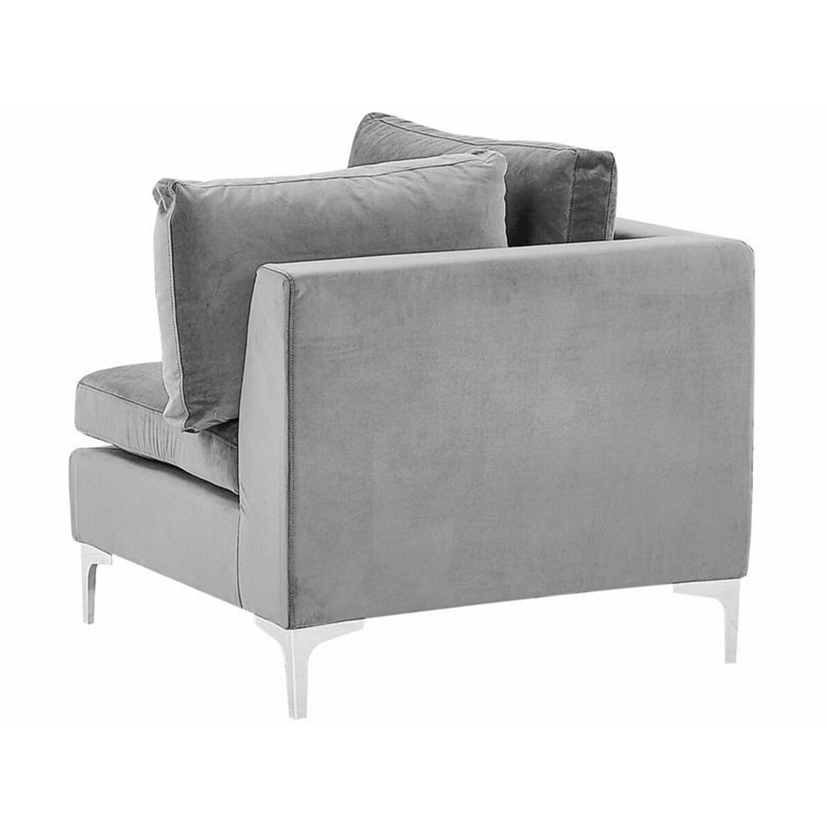 Sofa modułowa 3-osobowa z otomaną welurowa szara EVJA