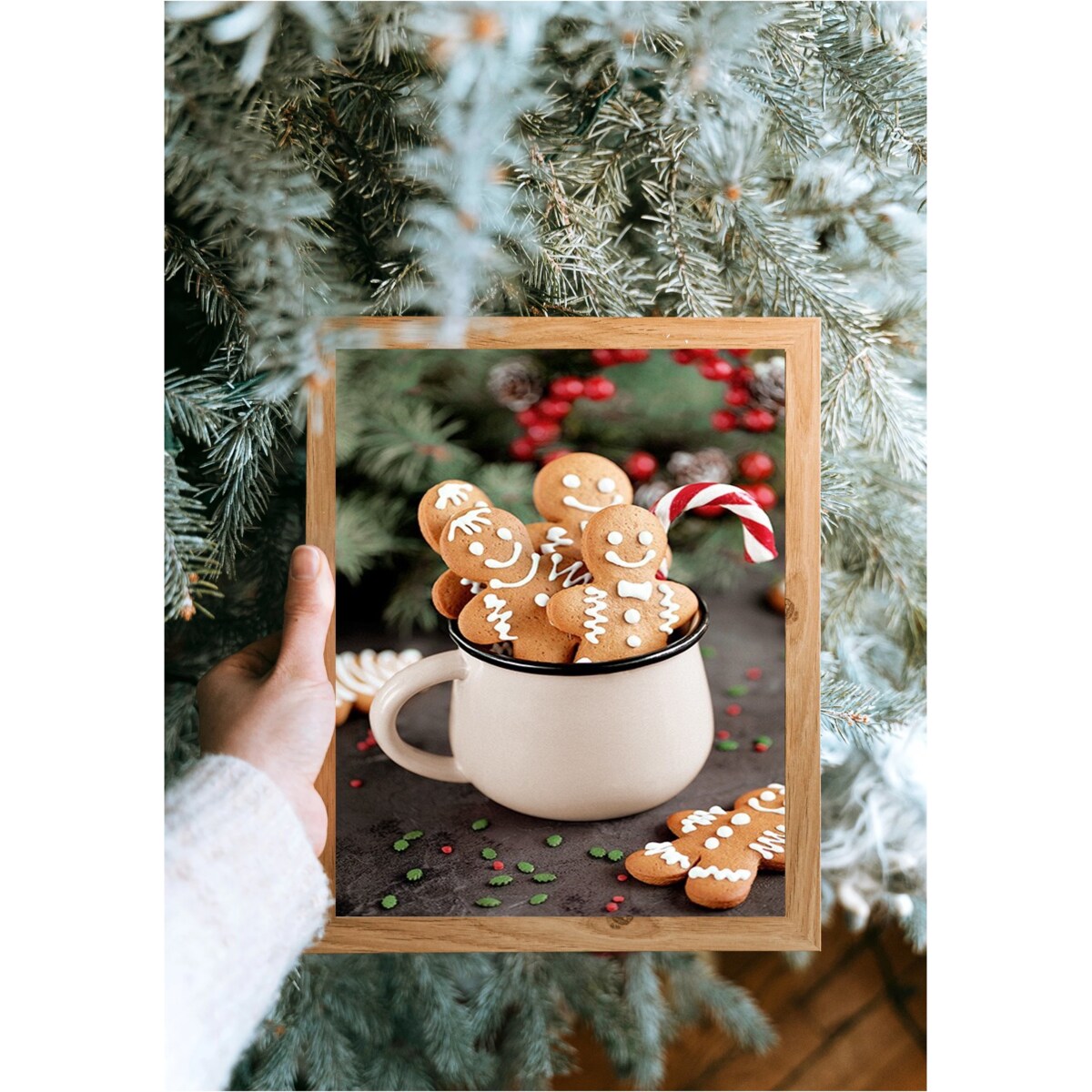 Poster Story, Plakat, Obraz - Świąteczna Pierniczki w Kubeczku, wymiary 30 x 42 cm