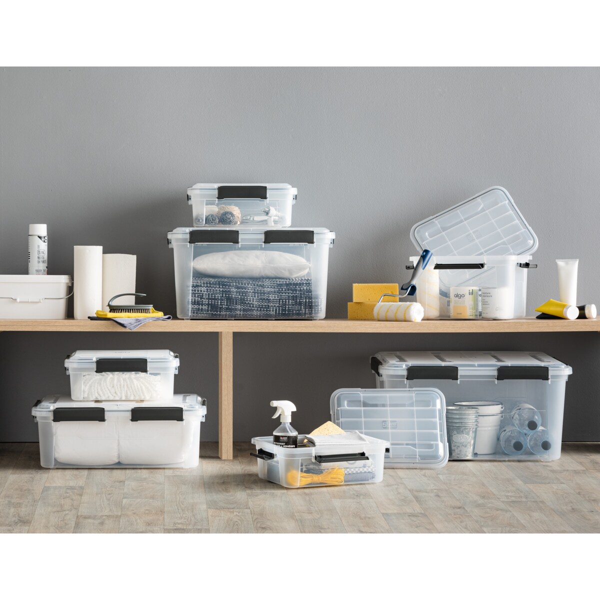 Pojemnik plastikowy z pokrywą PROTECT, 18 l