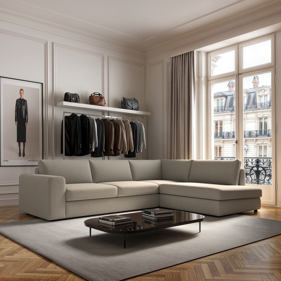 Sofa narożna prawa Baga beżowa