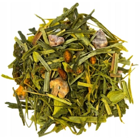 Herbata zielona SŁODKA GRUSZKA jabłka gruszki trawa cytrynowa bambus 130g - herbata liściasta sypana mieszanka napar susz