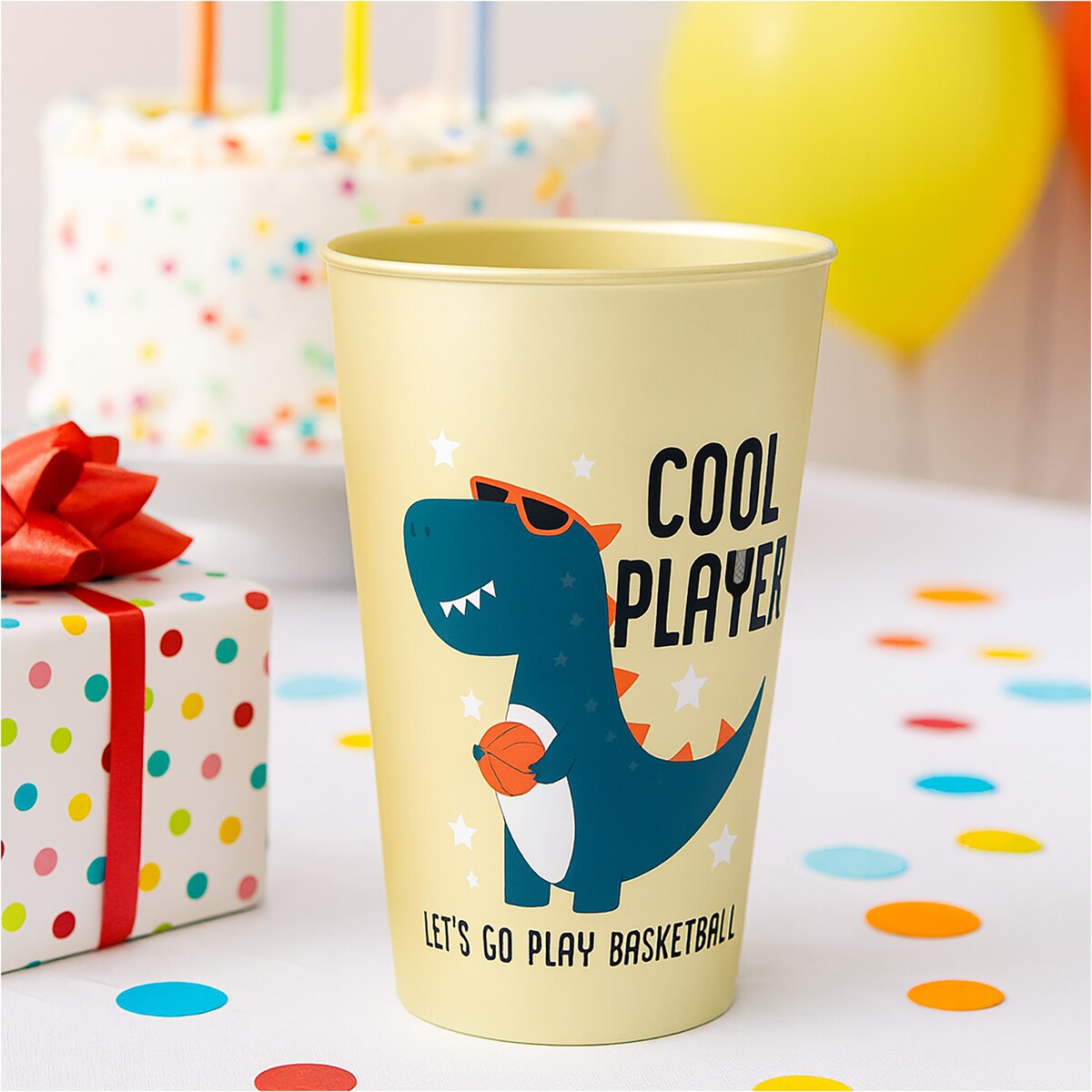 Kubek Dla Dziecka Dziecięcy 250 Ml Plastikowy Dino Beżowy