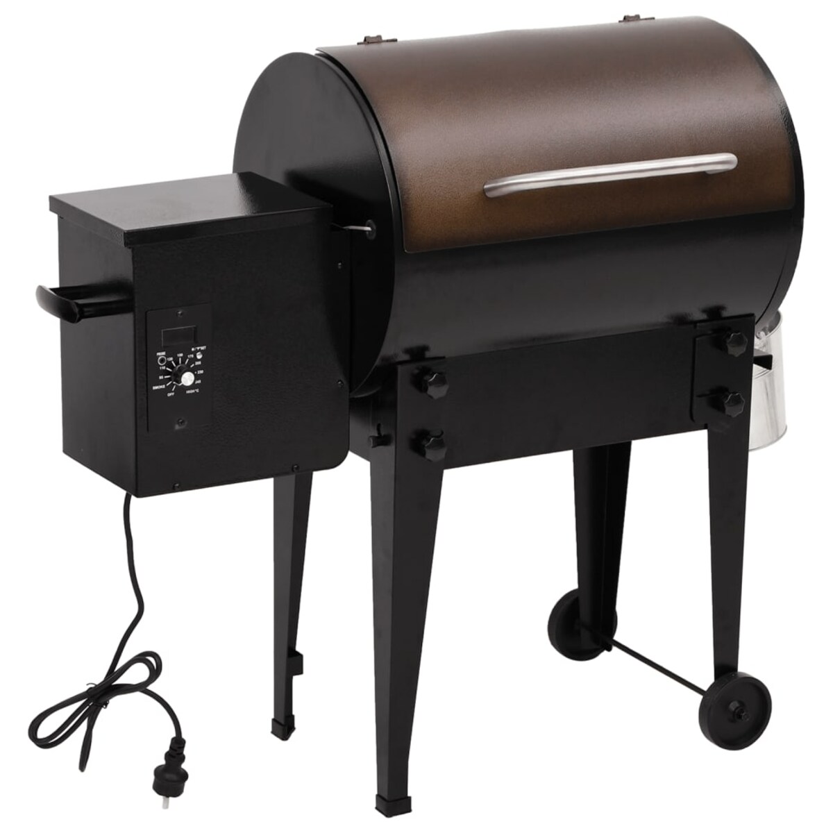 vidaXL Grill na pellet, czarny, 94 cm, żelazo