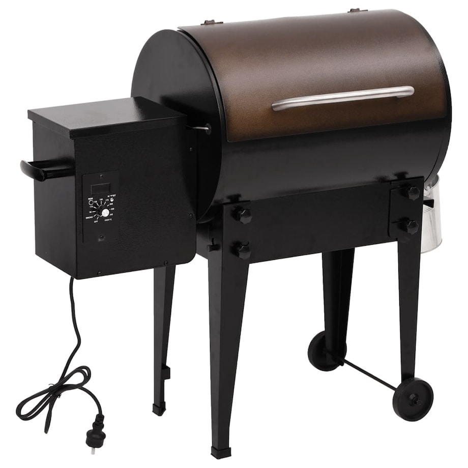 vidaXL Grill na pellet, czarny, 94 cm, żelazo