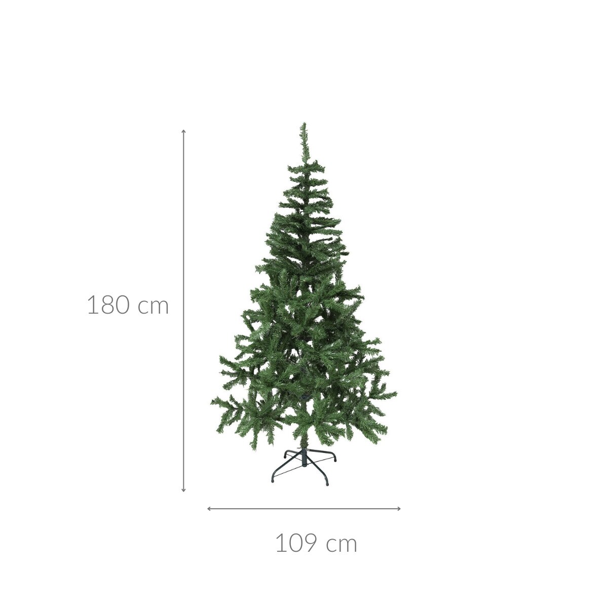 Sztuczna choinka na metalowym stojaku, 180 cm, kolor zielony