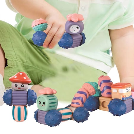 Robociki z Księżyca - miękkie klocki sensoryczne 12 elementów