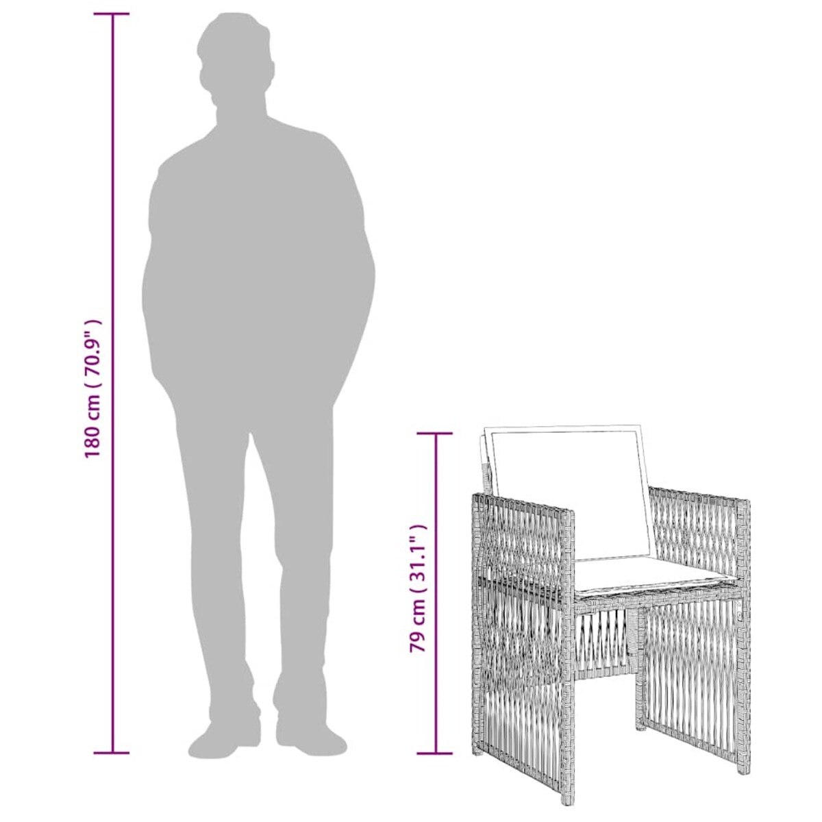 vidaXL Krzesła ogrodowe z poduszkami, 4 szt., jasnoszare, polirattan