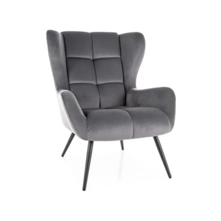 Fotel tapicerowany LOUIS VELVET szary