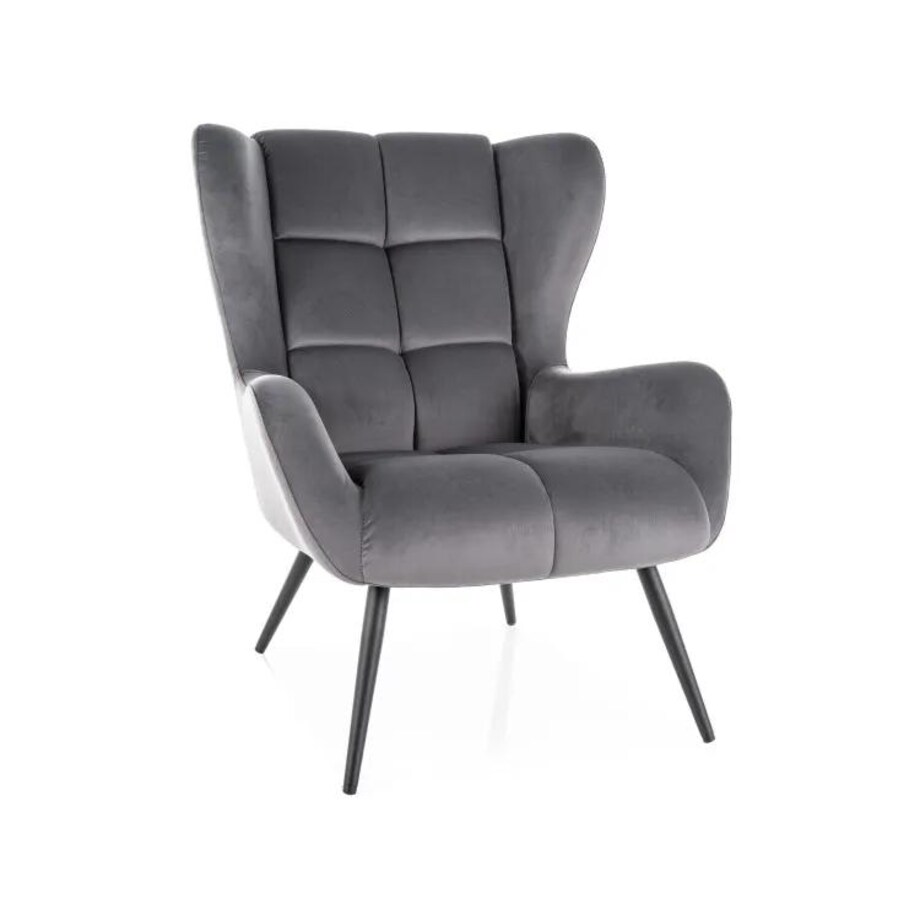 Fotel tapicerowany LOUIS VELVET szary