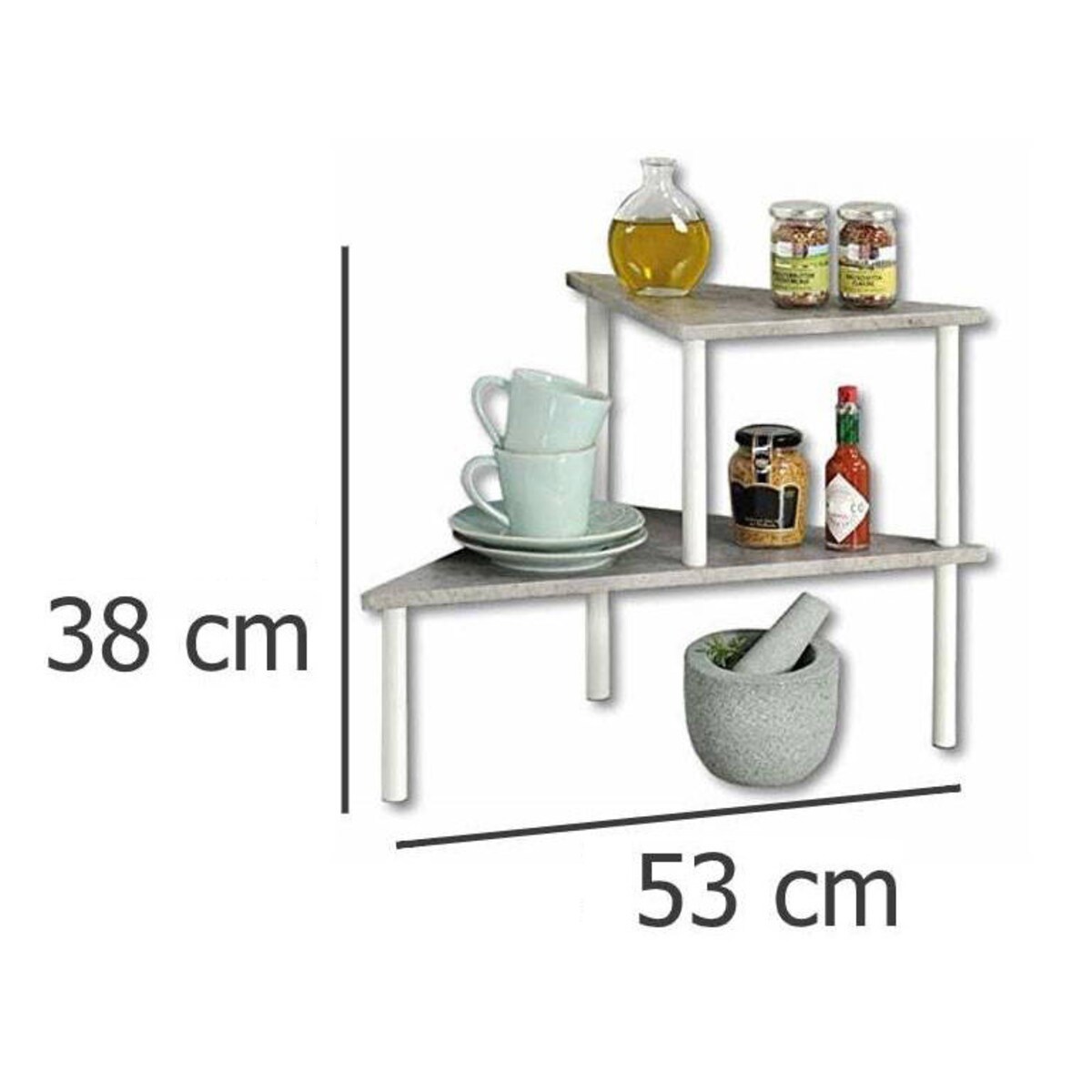 Półka kuchenna z 2 poziomami, narożna, KESPER