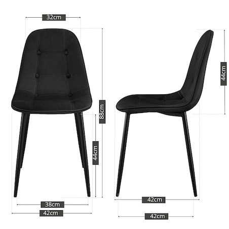 Krzesło tapicerowane czarne welurowe pikowane guziki do salonu