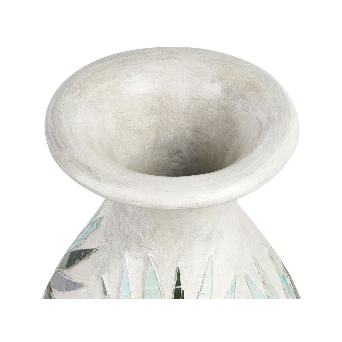 Wazon dekoracyjny z terakoty 53 cm złamana biel RAWAS