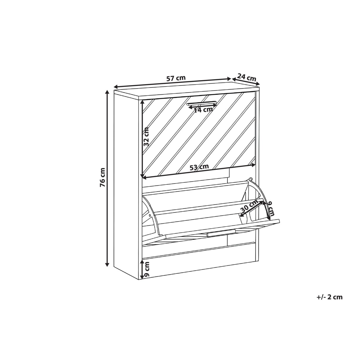 Szafka na buty PENTICTON Jasnobrązowy