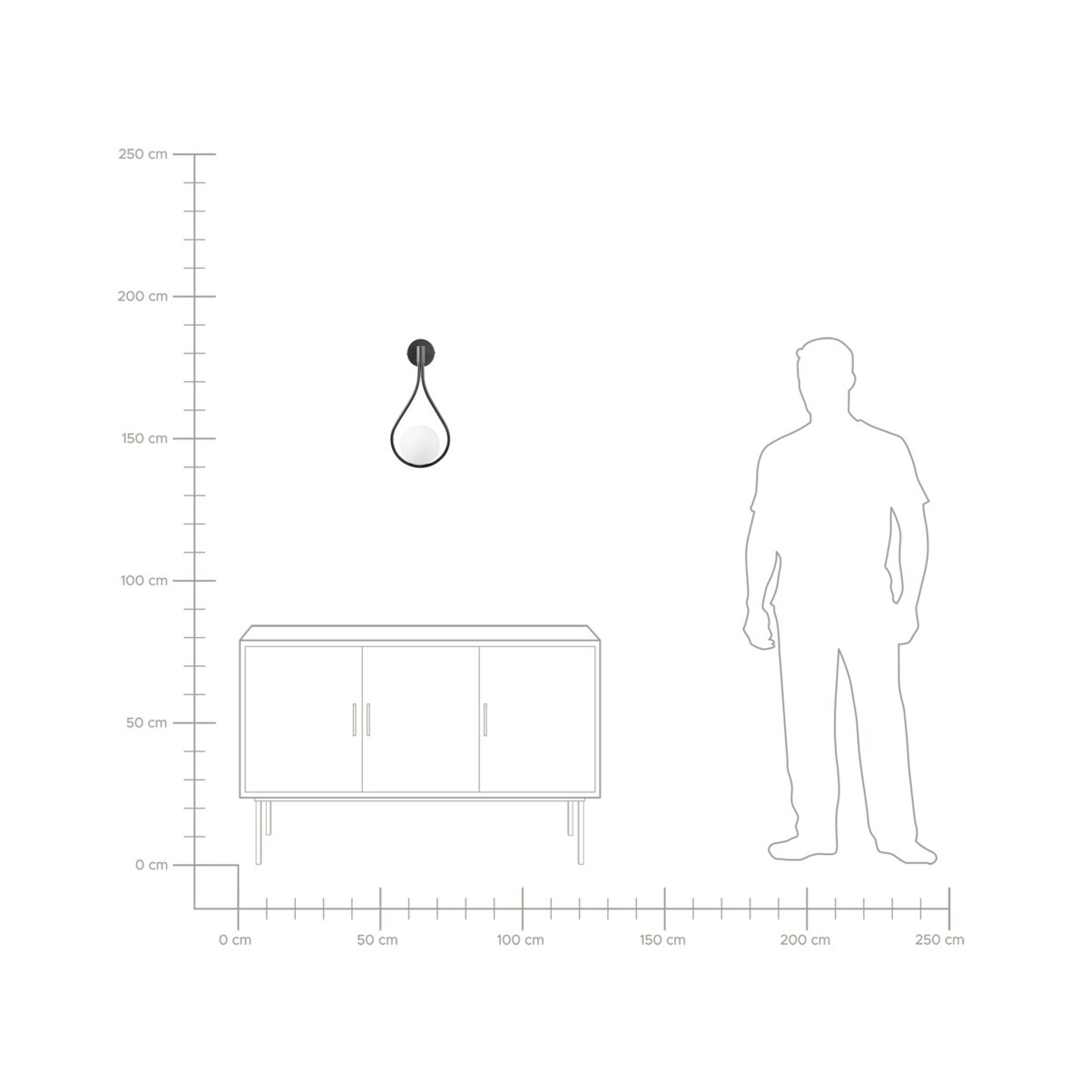 Lampa ścienna AUROUE Metal Czarny