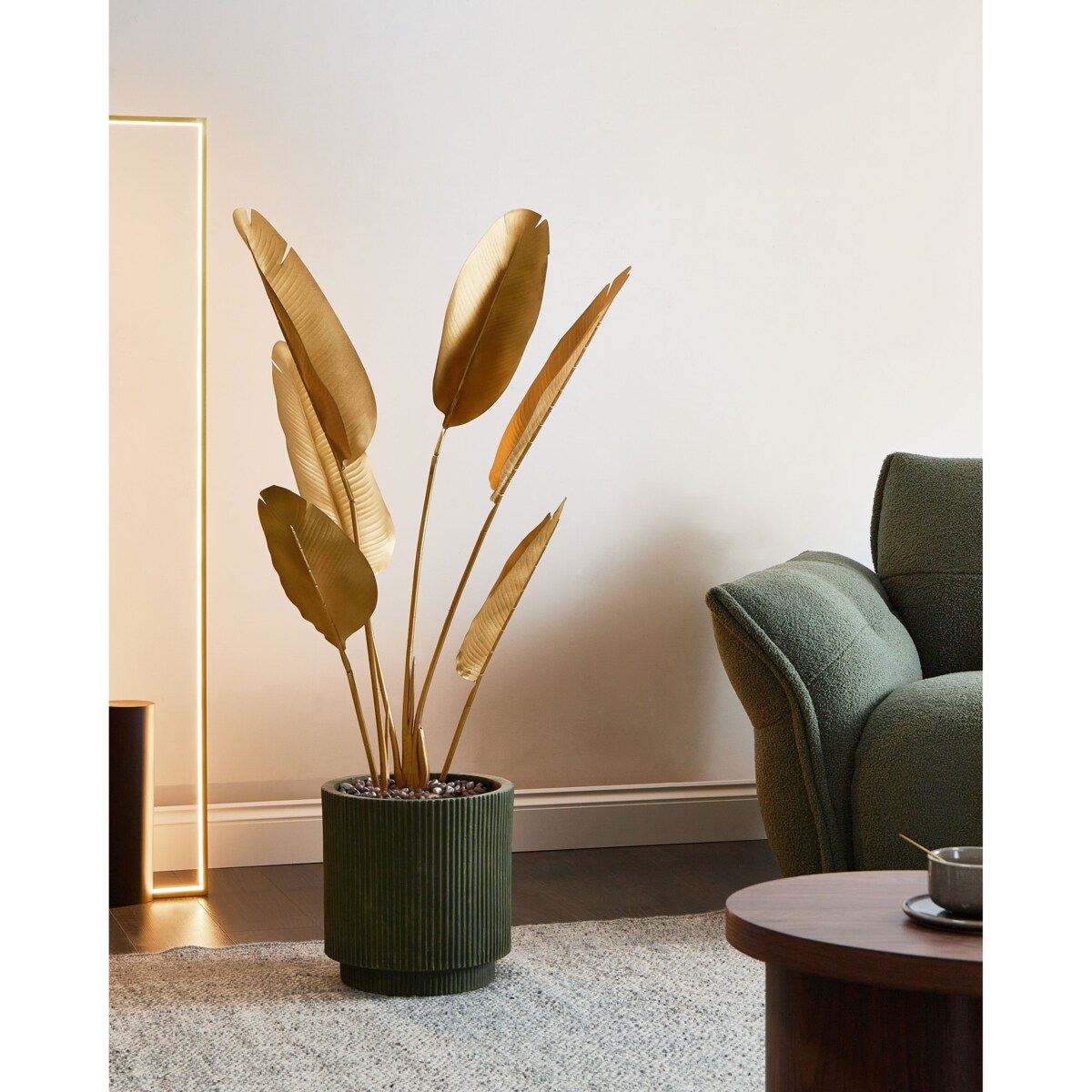Sztuczna roślina BANANA TREE 123 cm Złoty