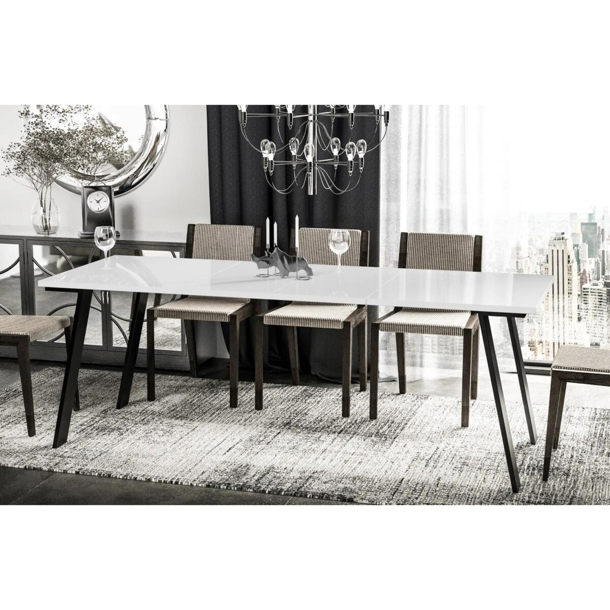 Stół rozkładany LIWIA 130(210)x80 biały połysk