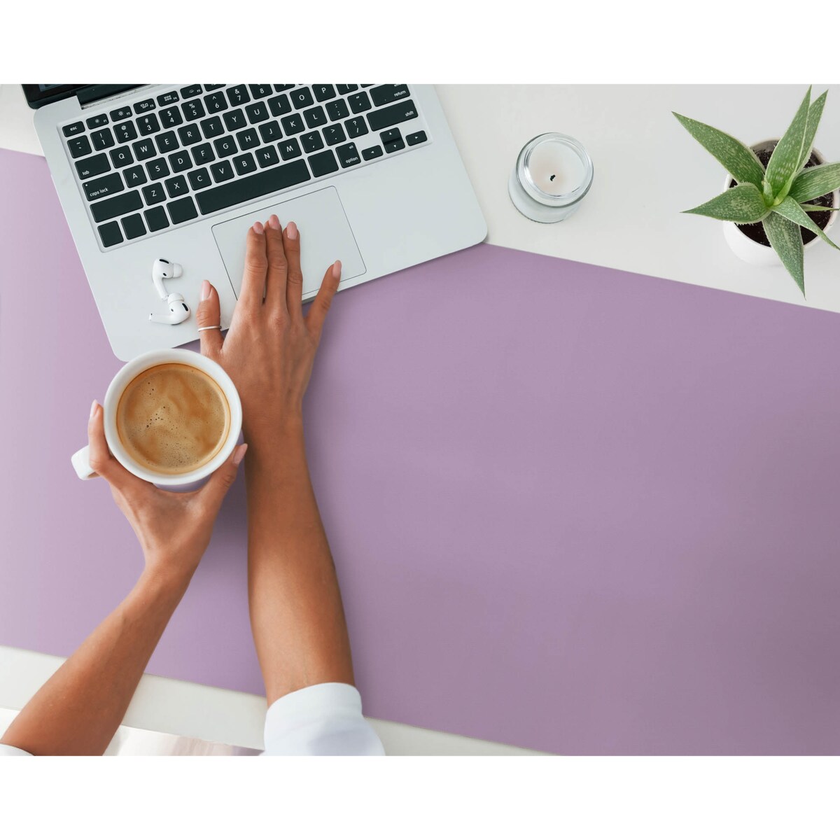 Fioletowa mata na biurko Kolor Jasnofioletowy, 120x60 cm