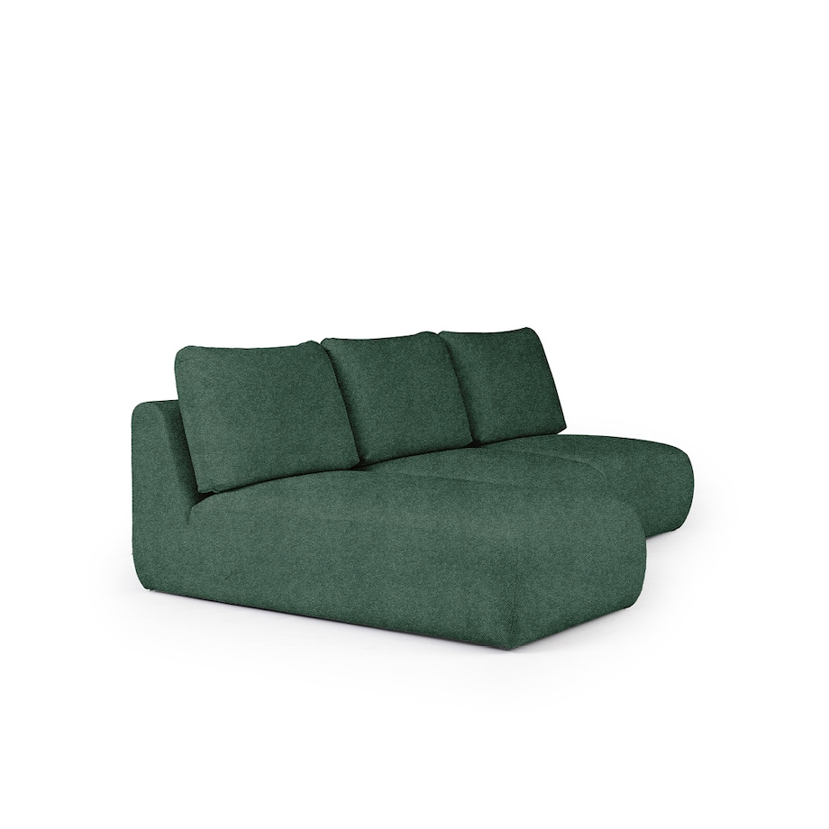 Mirel Sofa narożna lewa bez podłokietników zielona