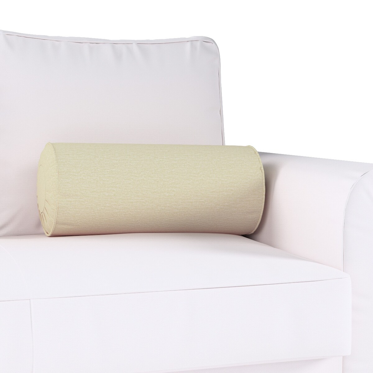 Poduszka wałek z zakładkami, kremowy szenil, Ø20 x 50 cm, Chenille