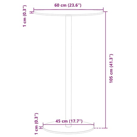 vidaXL Stolik ogrodowy, okrągły, czarny, Ø60x105 cm, stalowy