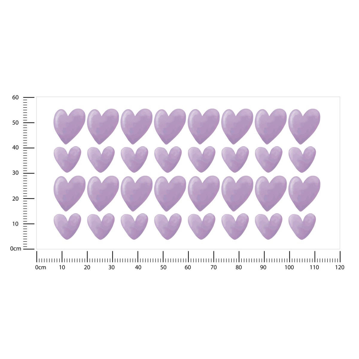 Naklejki Na Ścianę Dla Dzieci Fioletowe Serca SERDUSZKA ZESTAW