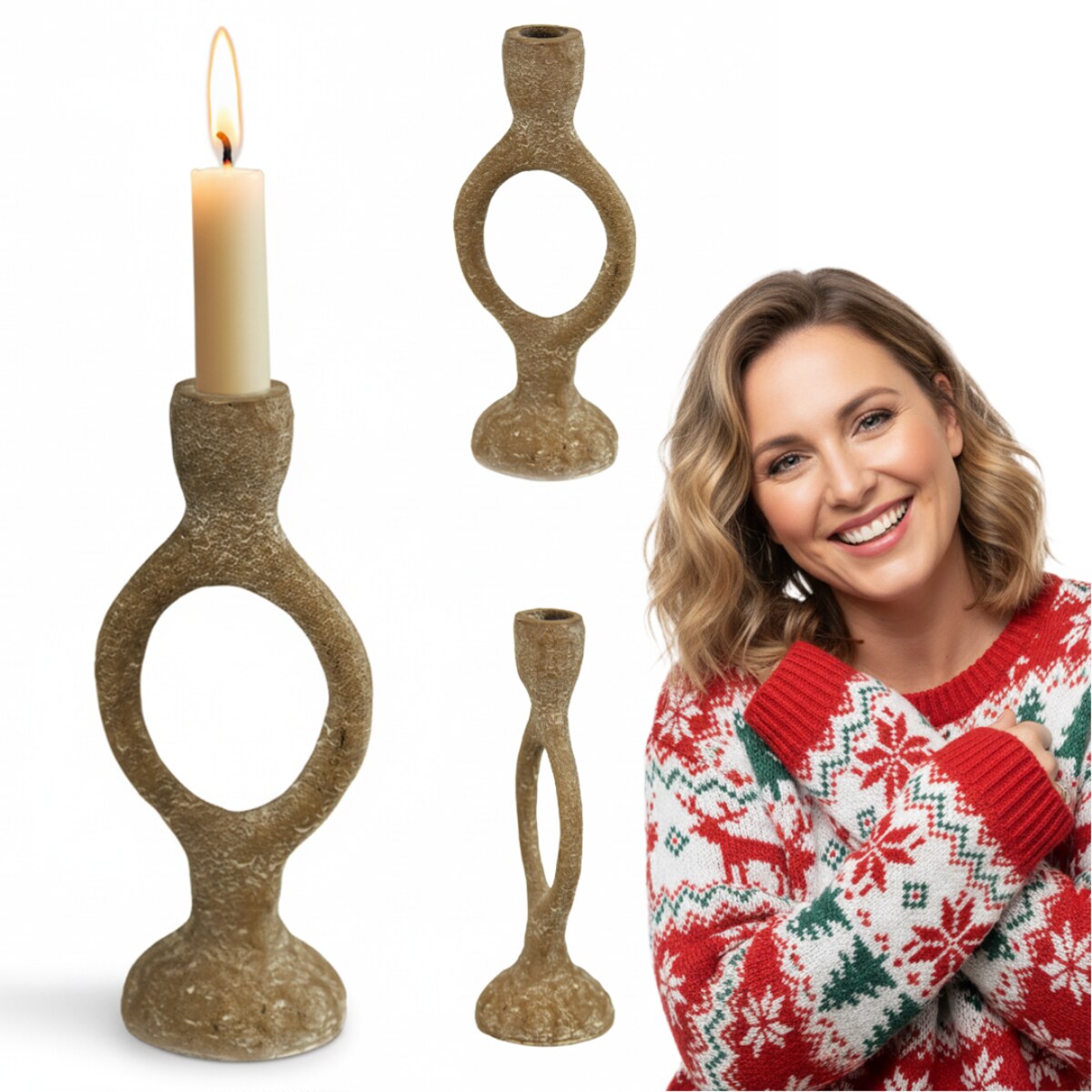 Świecznik Metalowy Na Jedną Świeczkę Uchwyt Na Świecę Stalowy Industrialny