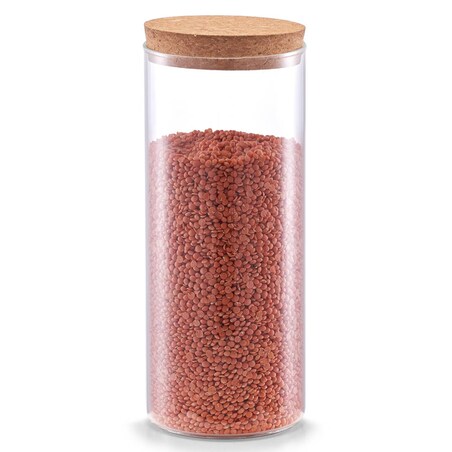 Smukły słoik z korkową pokrywką, 1400 ml