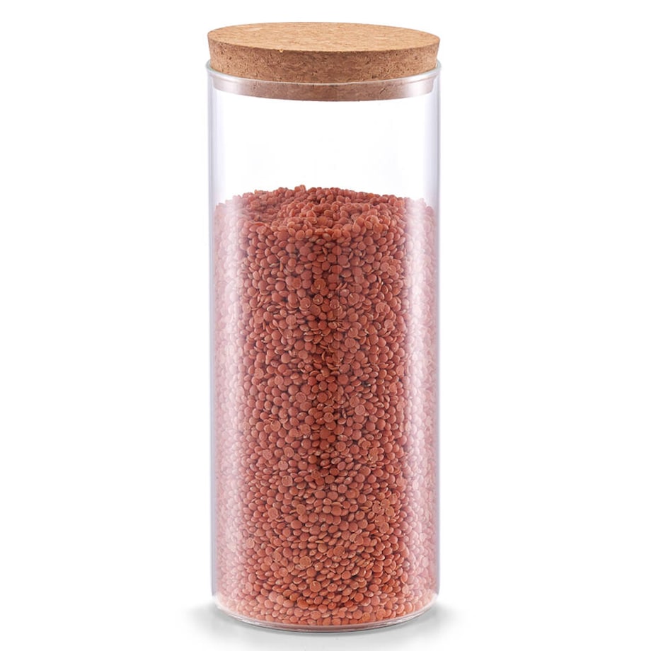 Smukły słoik z korkową pokrywką, 1400 ml