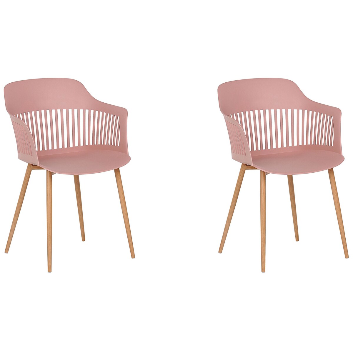 Zestaw 2 krzeseł do jadalni różowy BERECA