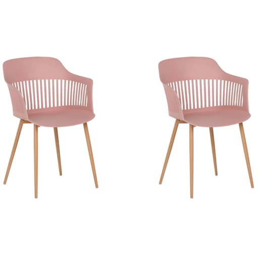Zestaw 2 krzeseł do jadalni różowy BERECA