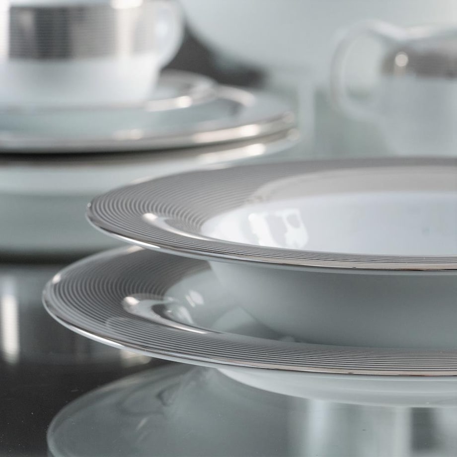 VILLA ITALIA Serwis obiadowy na 6 osób Komplet talerzy porcelanowych VALENTINO