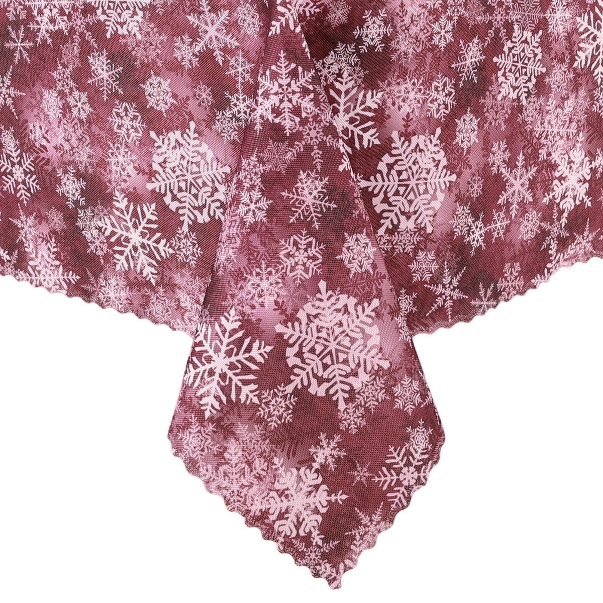 Obrus Bożonarodzeniowy Simon Bordowy w Śnieżynki - 130x220 cm - bordowy
