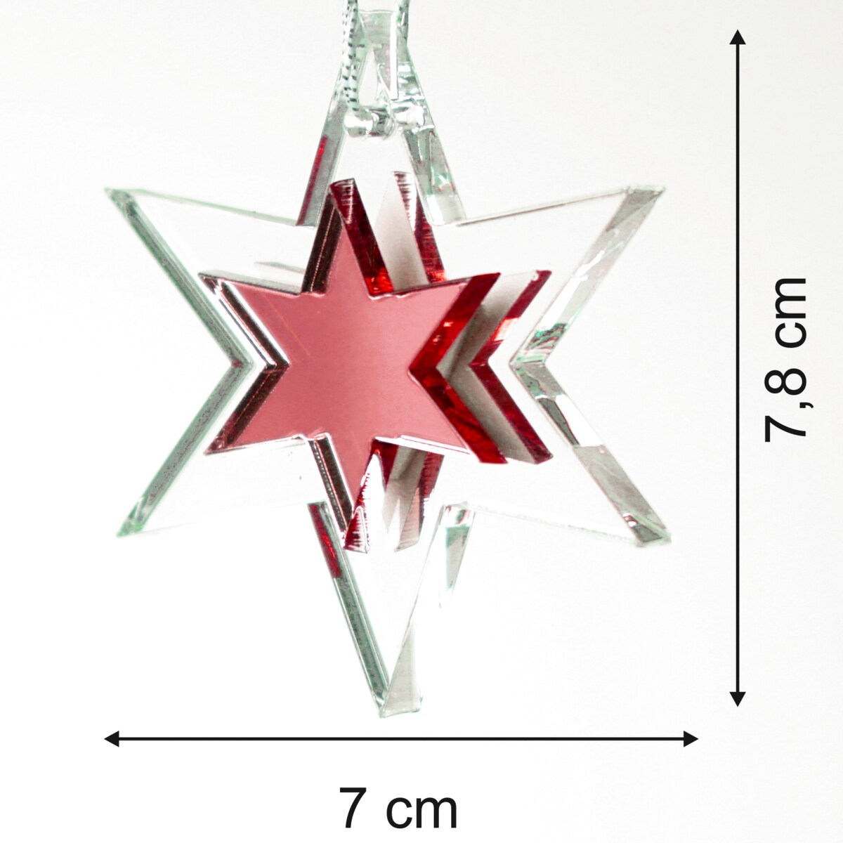 Dekoracja bożonarodzeniowa GWIAZDKI czerwone 6szt.