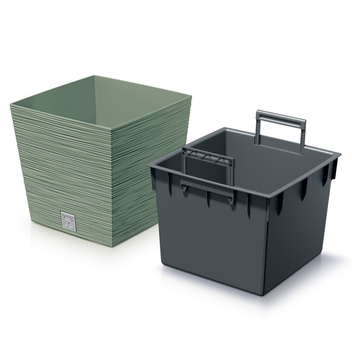 Doniczka Donica Ogrodowa 24 Cm Kwadratowa Na Taras Do Ogrodu Domu Zielona