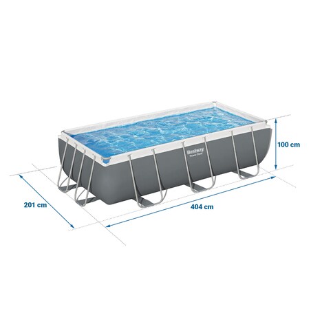 Basen ogrodowy stelażowy pompa piaskowa 404x201x100cm Bestway zestaw 17w1